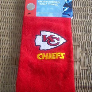 NFL Kansas City Chiefs 16" X 25" Tri-Fold 100% Cotton Embroidered Golf Towel